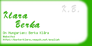 klara berka business card
