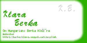 klara berka business card